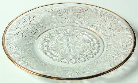 Sandwich Clear (Gold Trim) Dessert Plate