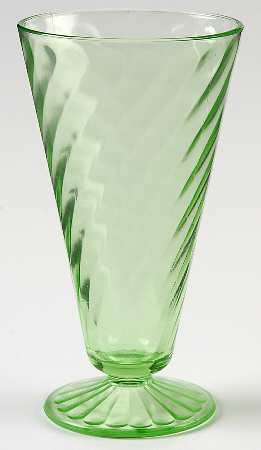 Spiral Green Footed Tumbler by Anchor Hocking