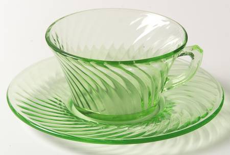 Spiral Green Cup & Saucer Set