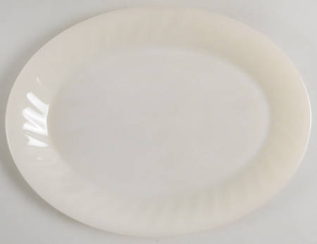 Swirl Anchor White (Smooth Edge) 12" Oval Platter