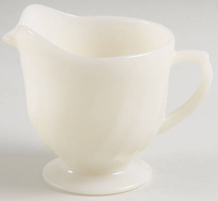 Swirl Anchor White (Smooth Edge) Footed Creamer