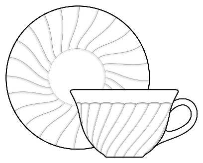 Swirl Anchor White (Smooth Edge) Cup & Saucer Set