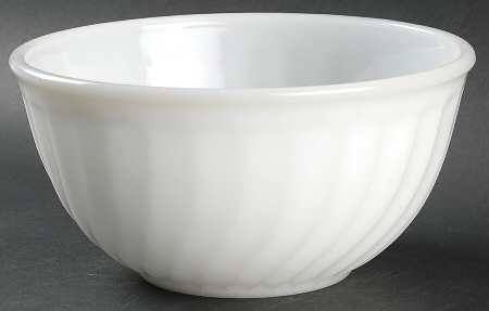 Swirl Anchor White (Smooth Edge) 8" Mixing Bowl