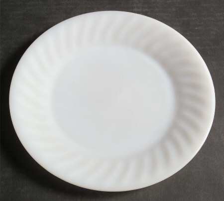 Swirl Anchor White (Smooth Edge) Dinner Plate