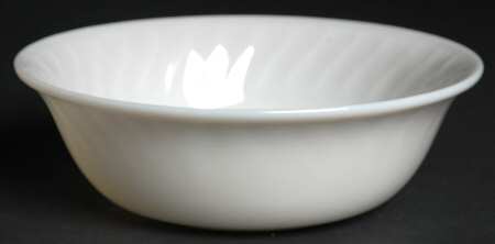 Swirl Ivory White 8" Round Vegetable Bowl