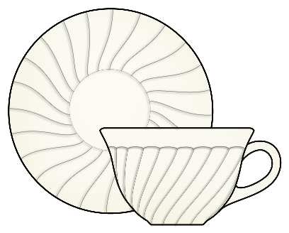 Swirl Ivory White Cup & Saucer Set