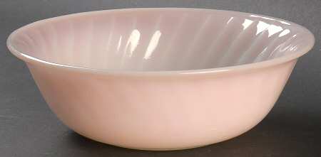 Swirl Pink 7" Round Vegetable Bowl
