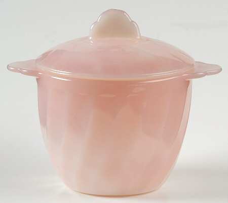 Swirl Pink Sugar Bowl & Lid by Anchor Hocking