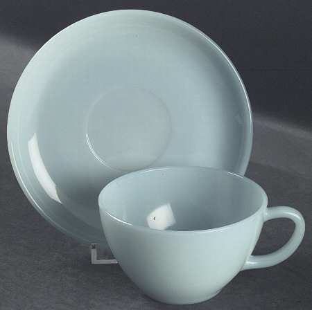 Turquoise Blue Cup & Saucer Set by Anchor Hocking