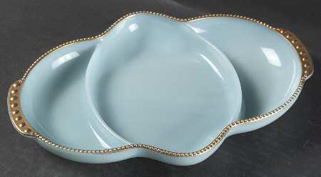 Turquoise Blue 11" Oblong 3 Part Relish by Anchor Hocking