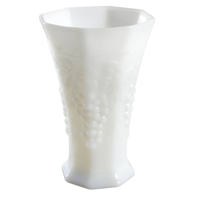 Vintage Milk Glass 7" Flower Vase by Anchor Hocking