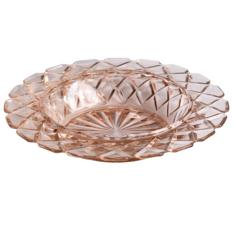Waterford Pink Round Butter Dish No Lid