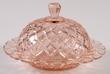 Waterford Pink Round Covered Butter