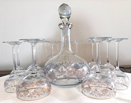 Gold Rose Decanter & Stopper