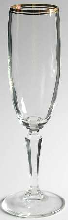 Carmel Clear (Gold Trim) Fluted Champagne
