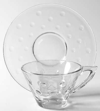 Dots Clear Cup & Saucer Set