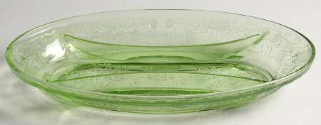 Florentine 2 Green 10" Oval 3 Part Relish