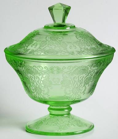 Florentine 2 Green Candy Dish & Lid