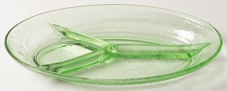 Florentine 2 Green 10" Oval 3 Part Relish