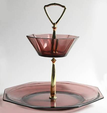 Moroccan Amethyst 2 Tier Serving Tray (Dinner Plate & Fruit Bowl)