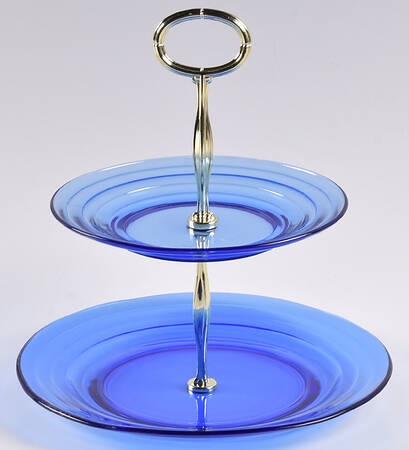 Moderntone Cobalt Blue (Transparent) 2 Tier Serving Tray HC