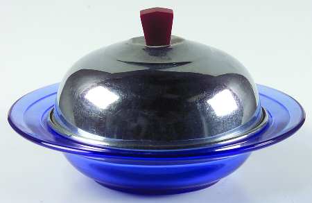 Moderntone Cobalt Blue (Transparent) Round Covered Butter with Metal Lid