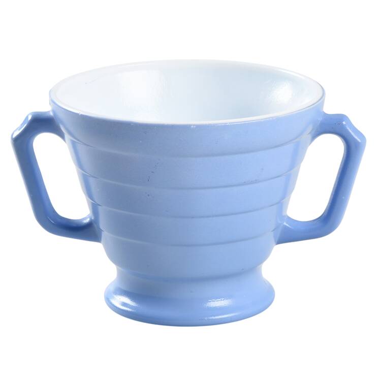 Moderntone Platonite Pastel Blue Open Footed Sugar by Hazel-Atlas