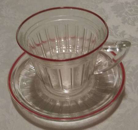New Century Clear Cup & Saucer Set