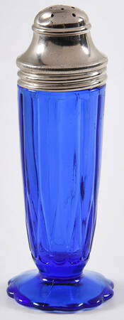 Newport Cobalt Blue Footed Shaker & Metal Lid