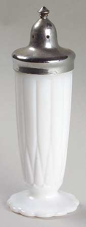 Newport Platonite White (No Trim) Footed Shaker & Metal Lid