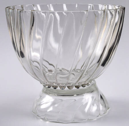 Colonial Swirl Shell Punch Bowl with Stand by Hazel-Atlas