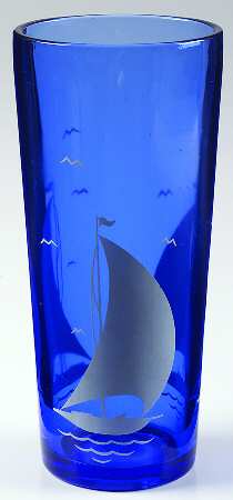 Ships Blue with White Cocktail Shaker No Lid