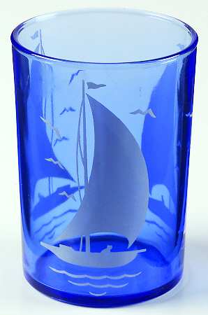 Ships Blue with White 5 Oz Flat Tumbler