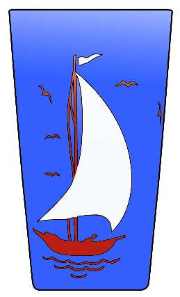 Ships Blue with Red