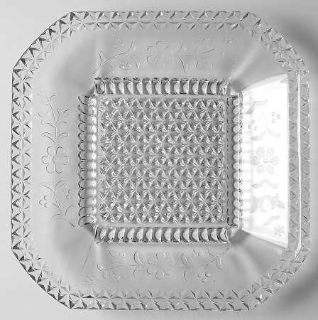 Wildflower Clear Square Dinner Plate