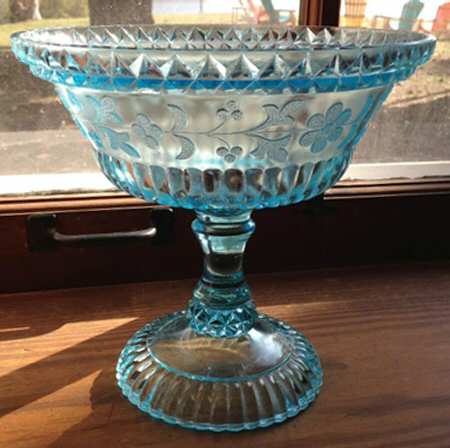 Wildflower Blue 8" Compote No Lid