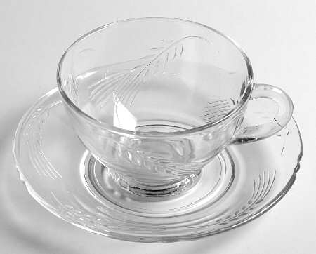Sheaves of Wheat Crystal Cup & Saucer Set