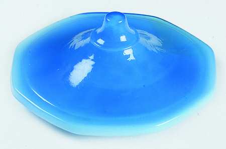 Octagonal Blue Lid for Child's Sugar Bowl