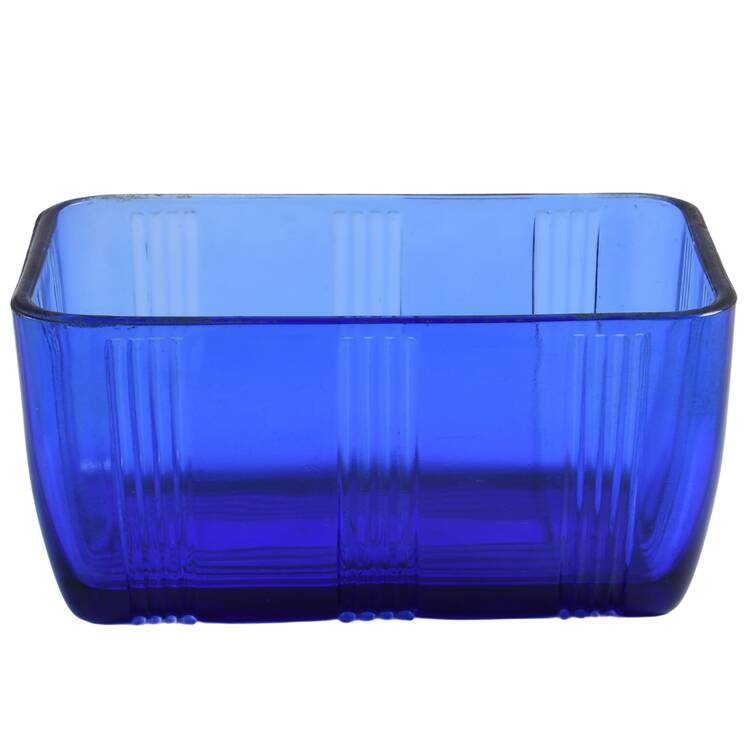 Crisscross Cobalt Medium Refrigerator Jar No Lid