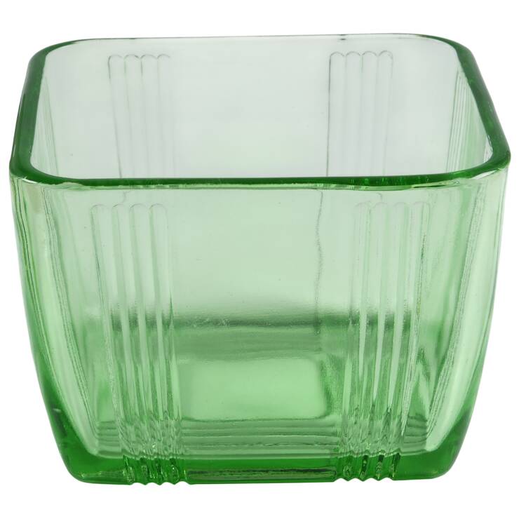 Crisscross Green Small Square Refrigerator Dish No Lid