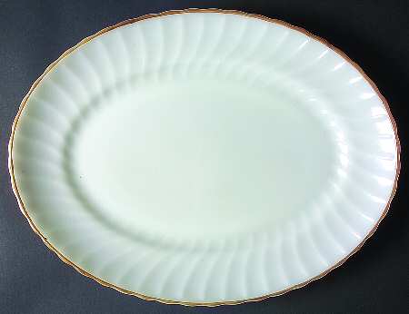 Swirl Golden Shell Lustre 15" Oval Platter