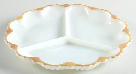 Swirl Golden Shell Lustre 10" Round 3 Part Relish