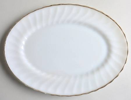 Swirl Golden Shell Lustre 13" Oval Platter