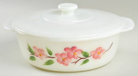 Peach Blossom 2 Quart Round Covered Casserole