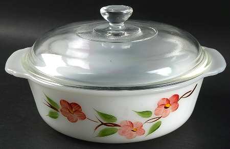 Peach Blossom 1.5 Quart Round Covered Casserole