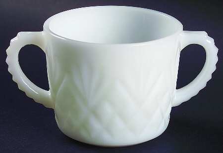 Prescut Pineapple Milk Glass Open Sugar