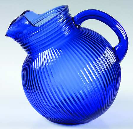 Fine Rib Cobalt (Blue) 40 Oz Tilt Pitcher