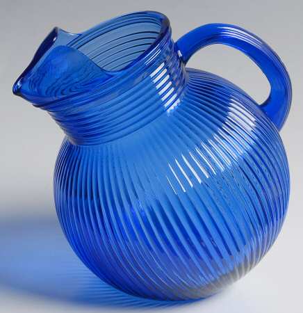 Fine Rib Cobalt (Blue) 96 Oz Tilt Jug with Ice Lip