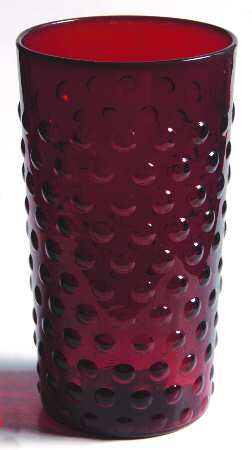 Hobnail Ruby 9 Oz Flat Tumbler