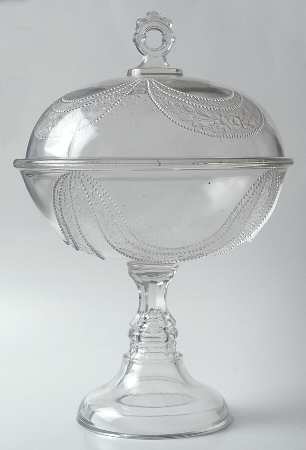 Garfield Drape 8" Compote & Lid